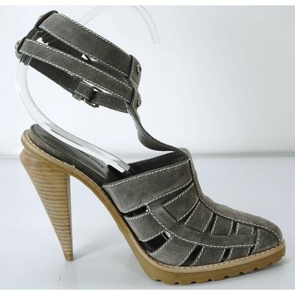 Alexander Wang Suede Leather Abbey Strappy Heel Sandals Size 38 NEW $495 Abby - Picture 1 of 11